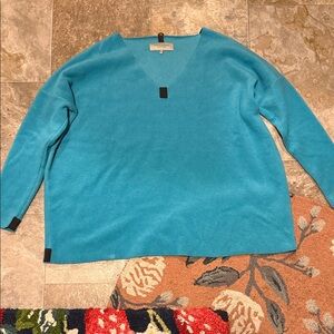 Henriette Steffensen Blue Fleece Sweater Top